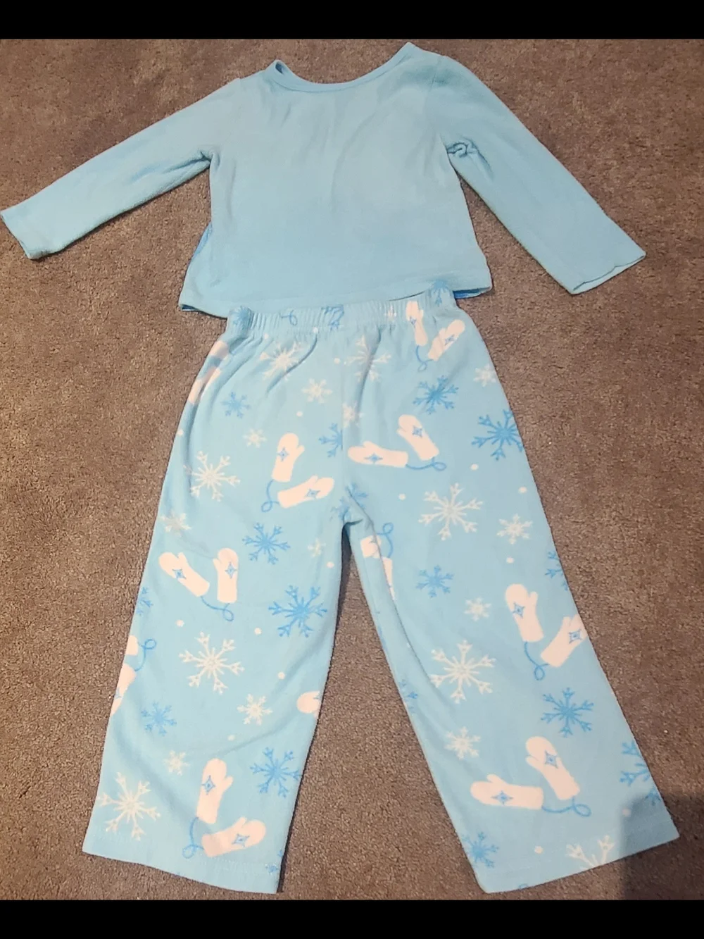 Disney Light Blue Frozen Girls' Pajama Set with Elsa, Anna & Olaf
